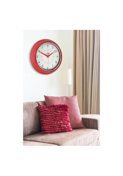 Retro Tasarım Metal Kadranlı Ev Ve Ofis Saati, Bombeli Cam, 25 Cm 0240-keçe-şekilli-48cm