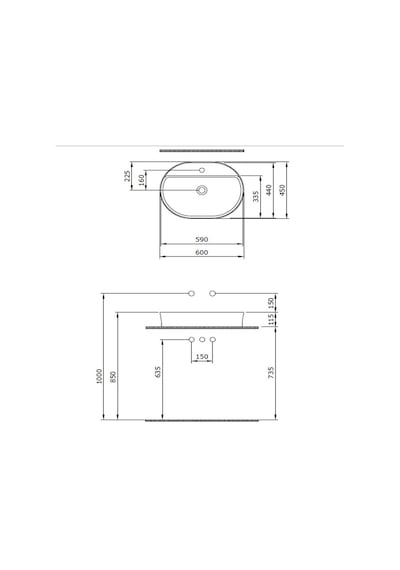 Bocchi Sottile Slim Line 1600-032-0126 Tezgah Üstü Lavabo Mat Somon 60 CM 1466841