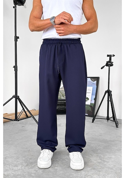 Lacivert Dokulu Soft Jogger Pantolon Lacivert