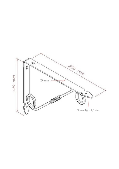 2 Adet Ferforje 19 x 25 cm Dekoratif Raf Altı Ayağı Konsol Siyah