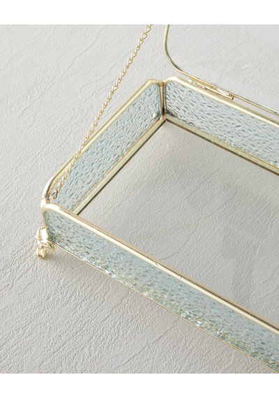 English Home Rina Cam Dekoratif Kutu 18x12x6 Cm Gold
