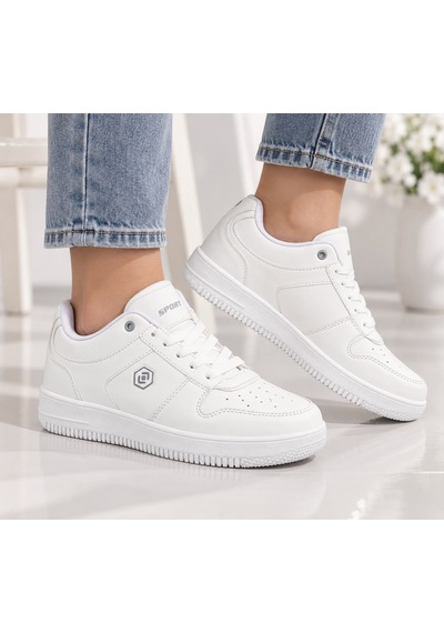 Papucumun Dünyası Unisex Bağcıklı Hafif Sport Tasarım Günlük Mevsimlik Sneaker Beyaz