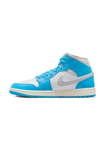 Nike Air Jordan 1 Mid Unisex Leather Sneaker Hakiki Deri Bilekli Günlük Spor Ayakkabı Beyaz Mavi Beyaz - Mavi Nike Air Jordan 1 Mid Unisex Leather Sneaker Hakiki Deri Bilekli Günlük Spor Ayakkabı Beyaz Mavi Beyaz - Mavi