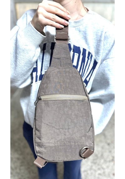 Su Geçirmez Kumaş Vizon Unisex Body Bag Çapraz Omuz Çantası Vizon