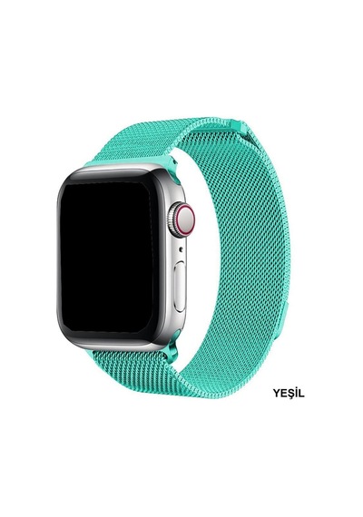 Apple Uyumlu  Watch Kordon 2 3 4 5 6 Se 7 42 44 45 MM Hasır Metal Kordon