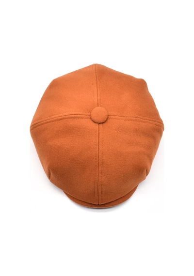 Külah Erkek Dökümlü Kışlık Newsie Kasket Premium Irish Flat Cap Şapka - Turuncu