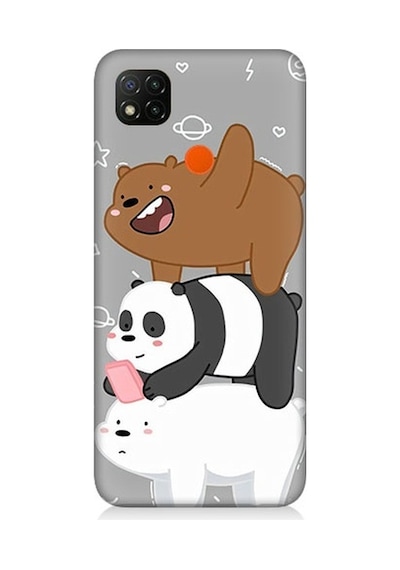 Xiaomi Redmi 9c Uyumlu Komik Ayıcıklar Desenli Silikon Kılıf