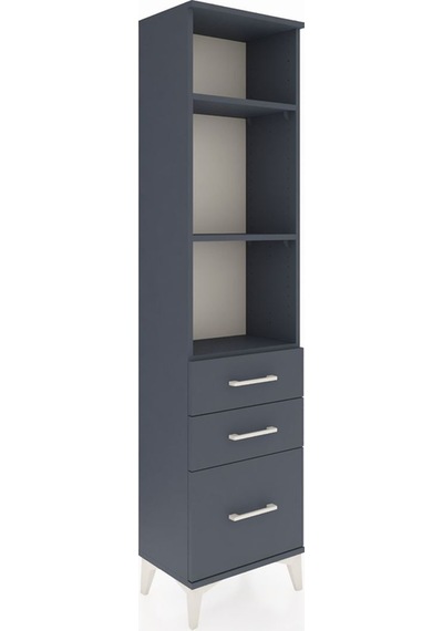 Arges Dolap 3 Raflı 3 Çekmeceli 44x30x182 Antrasit-antrasit Antrasit