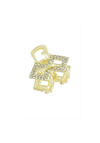 Kare Taşlı Minik Metal Mandal Toka 2,5 Cm Çok Renkli