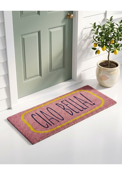 Pembe Hindistan Cevizi Lifi Ciao Bella Kapı Önü Paspası 75x30x1,5 Cm