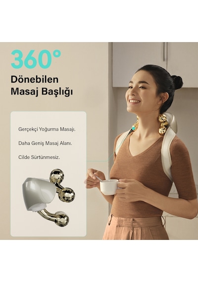 SKG H7 Ultra-e Boyun Ve Omuz Masaj Aleti, Yoğurmalı, Shiatsu Masaj Terapisi, Fototerapi, Termoterapi Beyaz