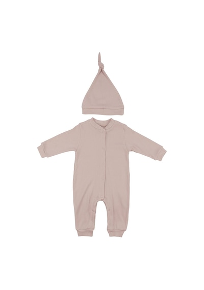 Bebegen Unisex Bej Fitilli Düğümlü Bereli Çıtçıtlı Tulum Çok Renkli