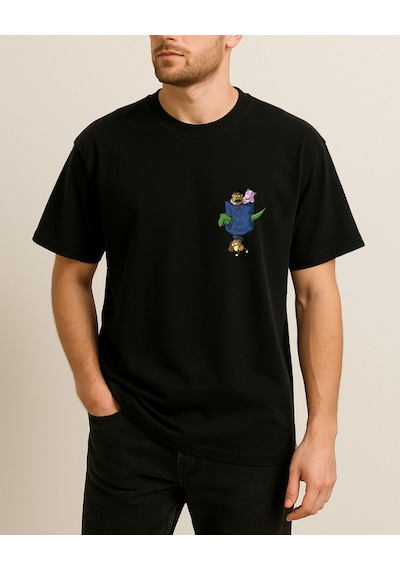 Oyuncak Hikayesi Cep Tasarımı Baskılı T-shirt Siyah
