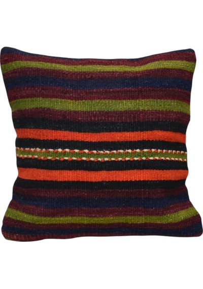 Zehra Abla Halı Yeni El Dokuma Dekoratif Kilim Kırlent Yastık Kılıfı 6462 Çok Renkli