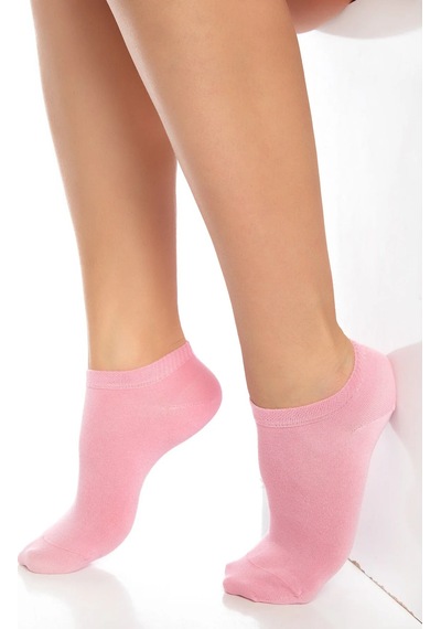 Saysez Bambu Kadın Patik Düz Gri-pembe-lila Çorap Dikişsiz Premium Kutulu 6'lı Paket Renkli