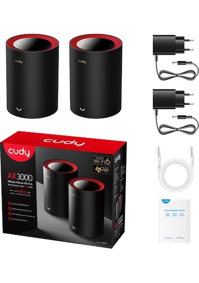 Cudy M3000 3000Mbps Kablosuz 2.5 Gigabit Wi-Fi 6 Mesh Router 2'li