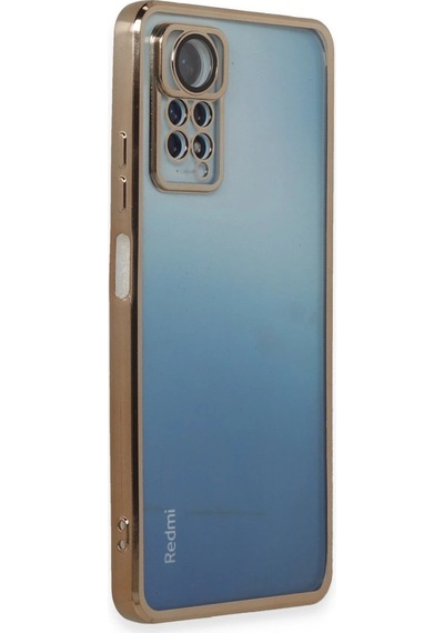 Xiaomi Redmi Note 11 Pro Kılıf Razer Lensli Silikon - Gold Düz Renkli