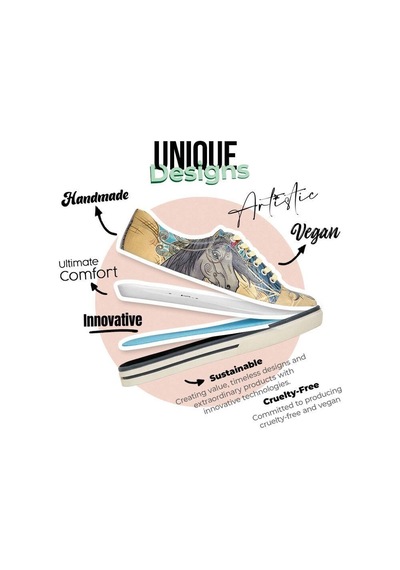Kadın Vegan Deri Çok Renkli Sneakers - I Believe In Unicorns Tasarım