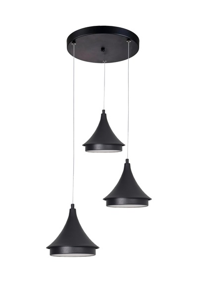 Pare Modern Salon Yatak Odası Salon Cafe Mutfak Beyaz Işık Panel Ledli Renk 3 Lü Led Avize Siyah Siyah