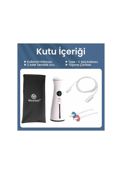 Nicefeel Fc1596 Taşınabilir,şarjlı,masajlı,diş Teli/protez Bakım Profesyonel Ağız Duşu Beyaz
