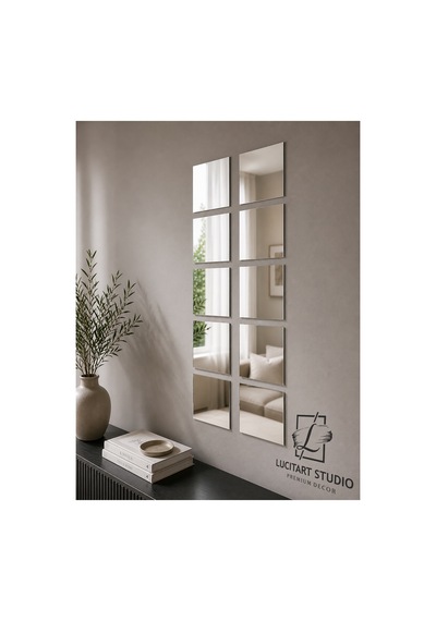 10 Adet 60x60cm Kare Gümüş Pleksi Ayna Kendinden Yapışkanlı Dekoratif Duvar Aynası Seti Kendinden Yapışkanlı Duvar Dekoru Gümüş