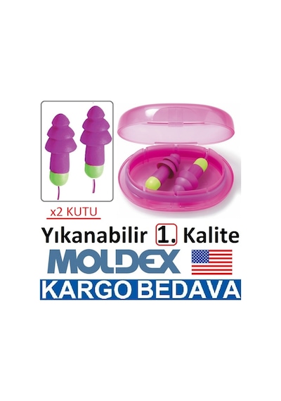 X2 Kutu Moldex Yıkanabilir Kulak Tıkacı Kutulu Gürültü Ses Tipa