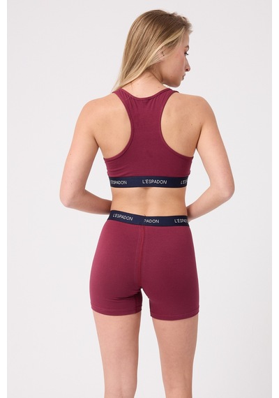 Athleshorts Yüksek Bel Kadın Uzun Boxer Şort-3113 Bordo
