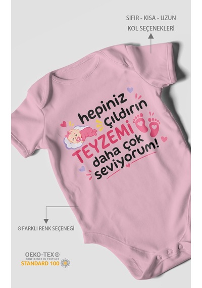 Morivokids Teyzeye Özel Kısa Kollu Bebek Body %100 Pamuk Zbn195-kk Koyu Pembe