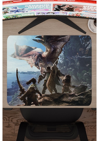 Monster Hunter: World Dikişli Kauçuk Oyuncu Mousepad V1 - 48x40 Xl Gaming Mouse Pad