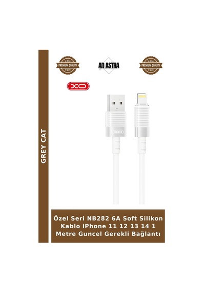 Özel Seri Nb282 6a Soft Silikon Kablo İphone 11 12 13 14 1 Metre Guncel Gerekli Bağlantı
