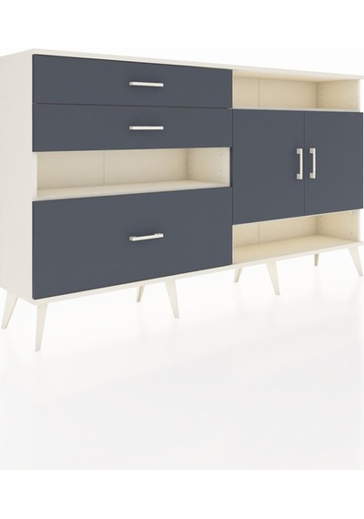Arges Konsol 4 Raflı 3 Çekmeceli 2 Kapaklı 176x30x99 Aytaşı-antra Aytaşı-antrasit Arges Konsol 4 Raflı 3 Çekmeceli 2 Kapaklı 176x30x99 Aytaşı-antra Aytaşı-antrasit