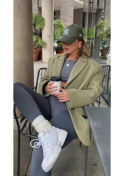 Unisex Haki Renk Beyaz Logo Beyzbol Ny New York Şapka - Unisex Haki