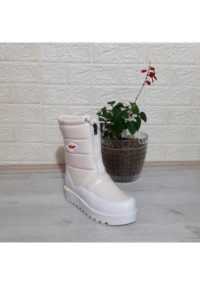 Lee Cooper 31190 Beyaz Kaymaz İçi Kürklü Önden Fermuarlı Kar Botu 001