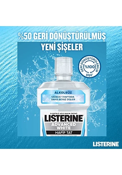 Listerine Advanced White Hafif Tat Alkolsüz Ağız Bakım Suyu 250 Ml