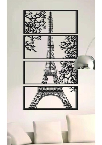 Paris Eyfel Kulesi Tablosu Ahşap Dekoratif Duvar Tablosu