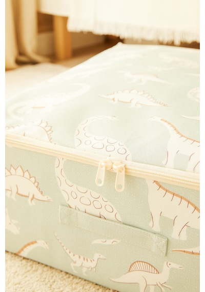 Ocean Home Textile 2'li Çocuk Odası Dinozor Destekli Kutu Hurç Set 45 X 55 X 18 Cm Mint