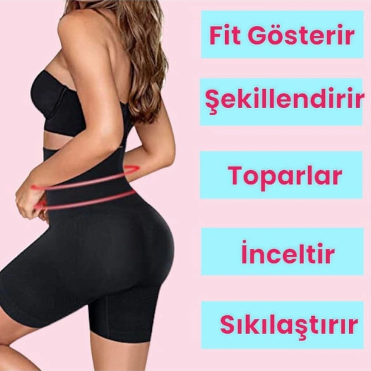 Tezzgelsin Kadın Yüksek Bel Basen Toparlayıcı Şekillendirici Korse 3 Adet Siyah