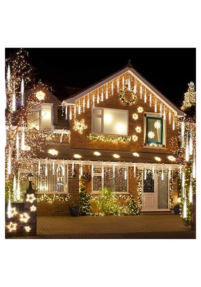Yağan Meteor Yağmur Led 50 Cm 8 Tüp Iç Ve Dış Mekan Aydınlatma Dekor Süsleme Işık Beyaz