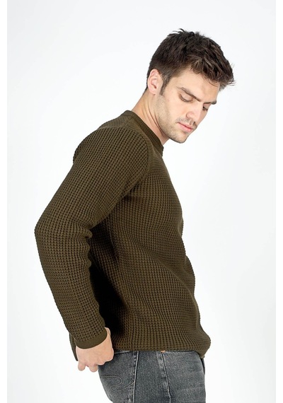 Lee Cooper Erkek Robb O Yaka Triko Kazak 241054 Haki Haki