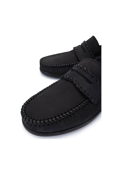 Tamer Tanca Erkek Hakiki Deri Siyah Nubuk Loafer Ayakkabı 1008 3479 Erk Ayk Y25 Sıyah Nbk Siyah