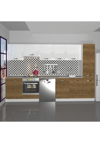 Decoraktiv Elite 325 Ankastre Fırın Modüllü Mdf Hazır Mutfak Dolabı - Tezgah Dahil - Pera - Beyaz Beyaz - Meşe Decoraktiv Elite 325 Ankastre Fırın Modüllü Mdf Hazır Mutfak Dolabı - Tezgah Dahil - Pera - Beyaz Beyaz - Meşe