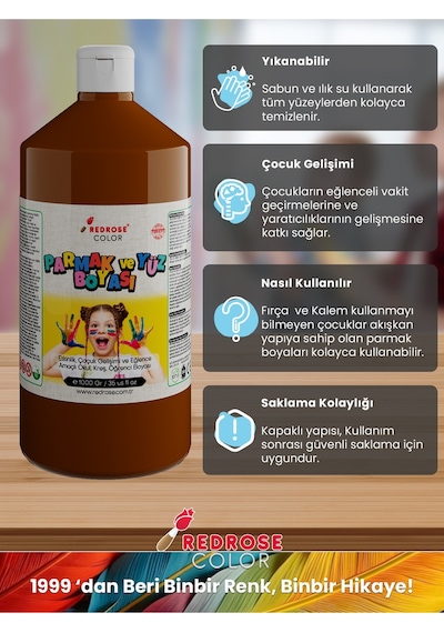 Red Rose Kahverengi Parmak Boyası 1 KG
