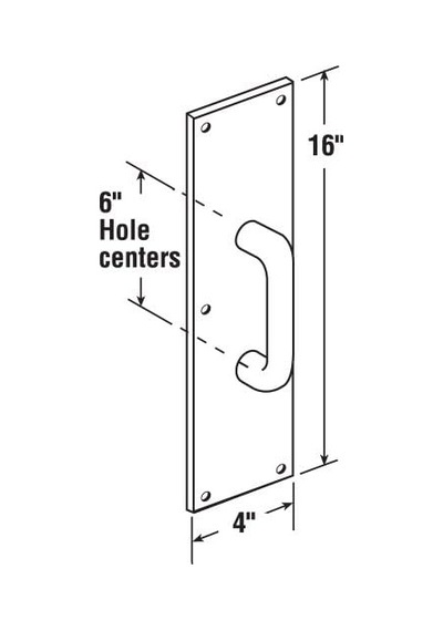Prime Line Ürünler J 4640 Kapı Pull Plaka İle Yuvarlak Sap, 4-inç X 40,6 Cm, Saten Alüminyum