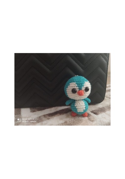Bdphome Amigurumi Penguen Anahtarlık Mavi