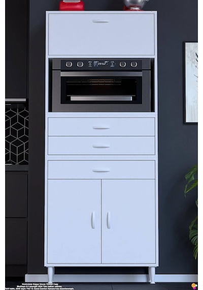 Vario 70 Cm Çok Amaçlı Mutfak, Bakliyat Ve Kahve Köşesi Organizer Modülü - Fırın Uyumlu 70x194x32cm Beyaz Vario 70 Cm Çok Amaçlı Mutfak, Bakliyat Ve Kahve Köşesi Organizer Modülü - Fırın Uyumlu 70x194x32cm Beyaz