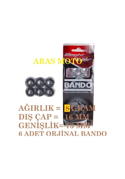 50 Cc - 80 Cc Scooter Bando Tahrik Seti Baga Bwr-007 -16 13 8 Gr