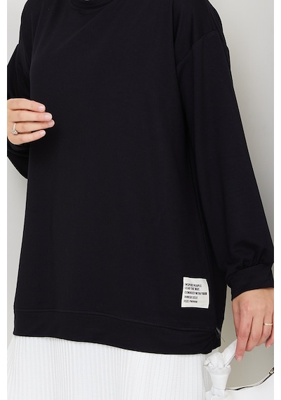 Bestenur Arma Detay Piliseli Oysho Tunik 1627 - Siyah Siyah