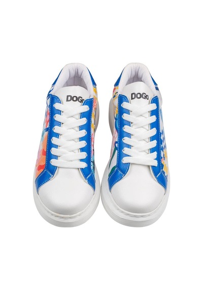 Kadın Vegan Deri Beyaz Sneakers - Azur Tasarım Çok Renkli