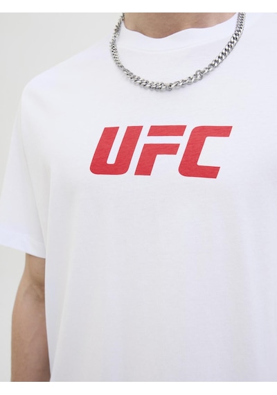 Jack & Jones Erkek Ufc Lisansli Gögüs Baskili Tisört - Ufc - 12290261 Beyaz
