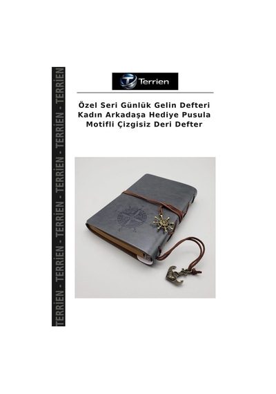Özel Seri Günlük Gelin Defteri Kadın Arkadaşa Hediye Pusula Motifli Çizgisiz Deri Defter Çok Renkli